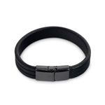 Pulsera-diseno-de-rayas-y-enganche-metalico-color-negro