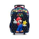 Mochila-con-ruedas-con-print-y-personaje-en-alto-relieve-color-negro
