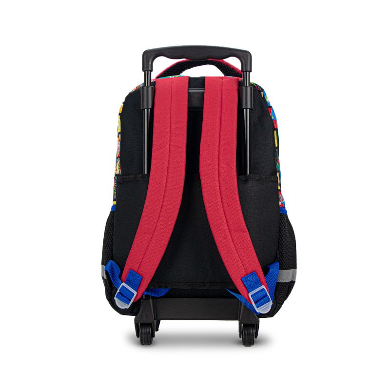 Mochila-con-ruedas-con-print-y-personaje-en-alto-relieve-color-negro