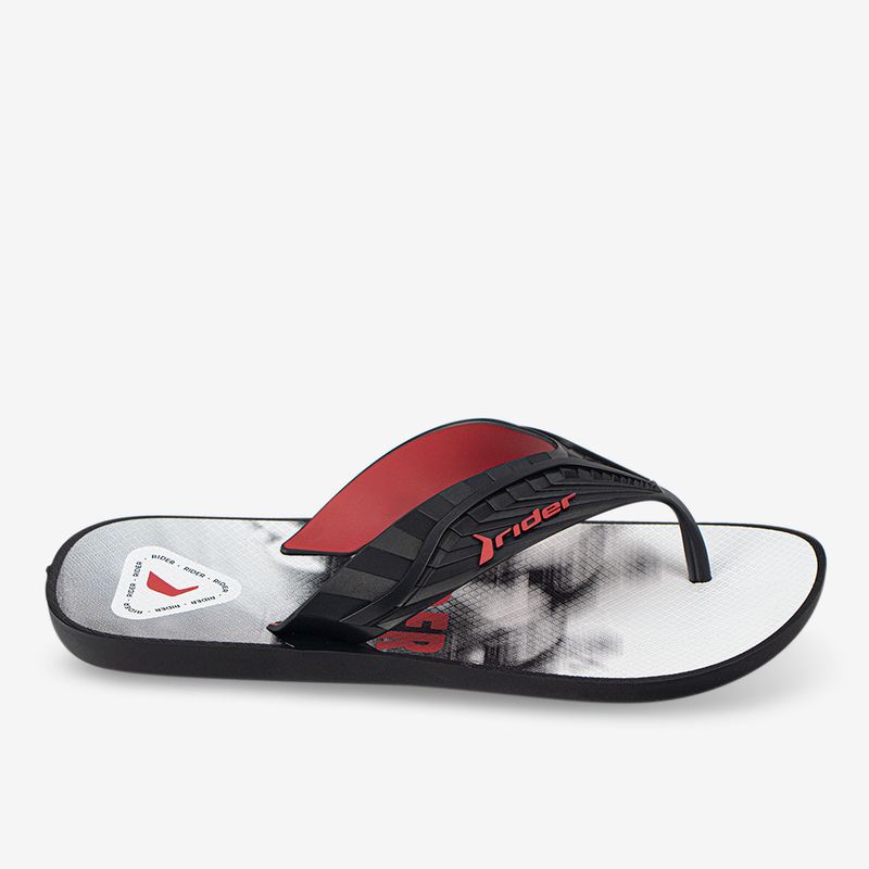 Sandalia-flip-flop-con-diseno-juvenil-en-la-planta-color-rojo-negro