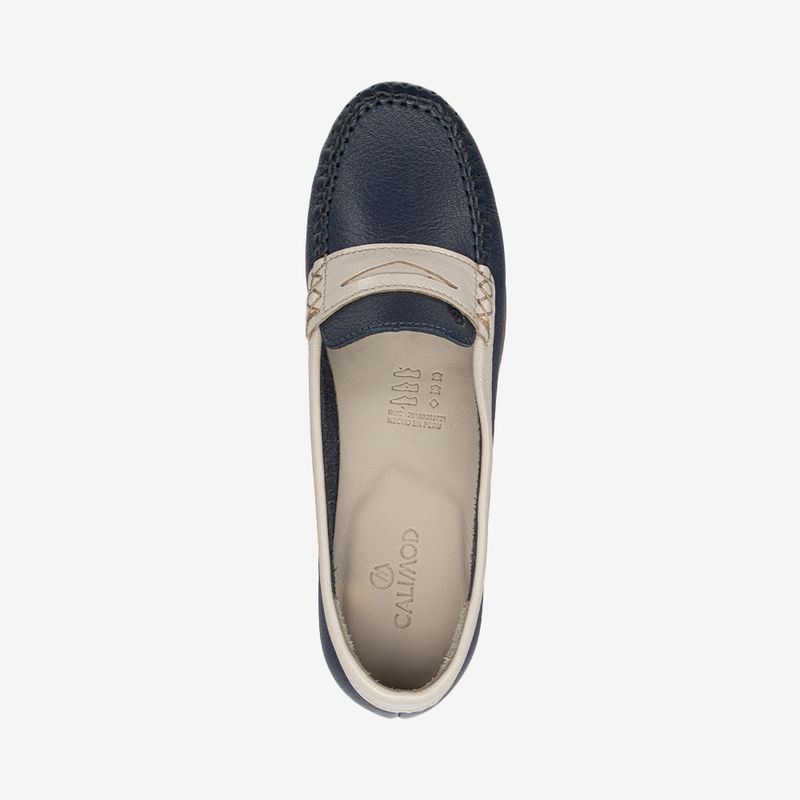 Mocasin-casual-de-cuero-suave-para-mujer-color-azul