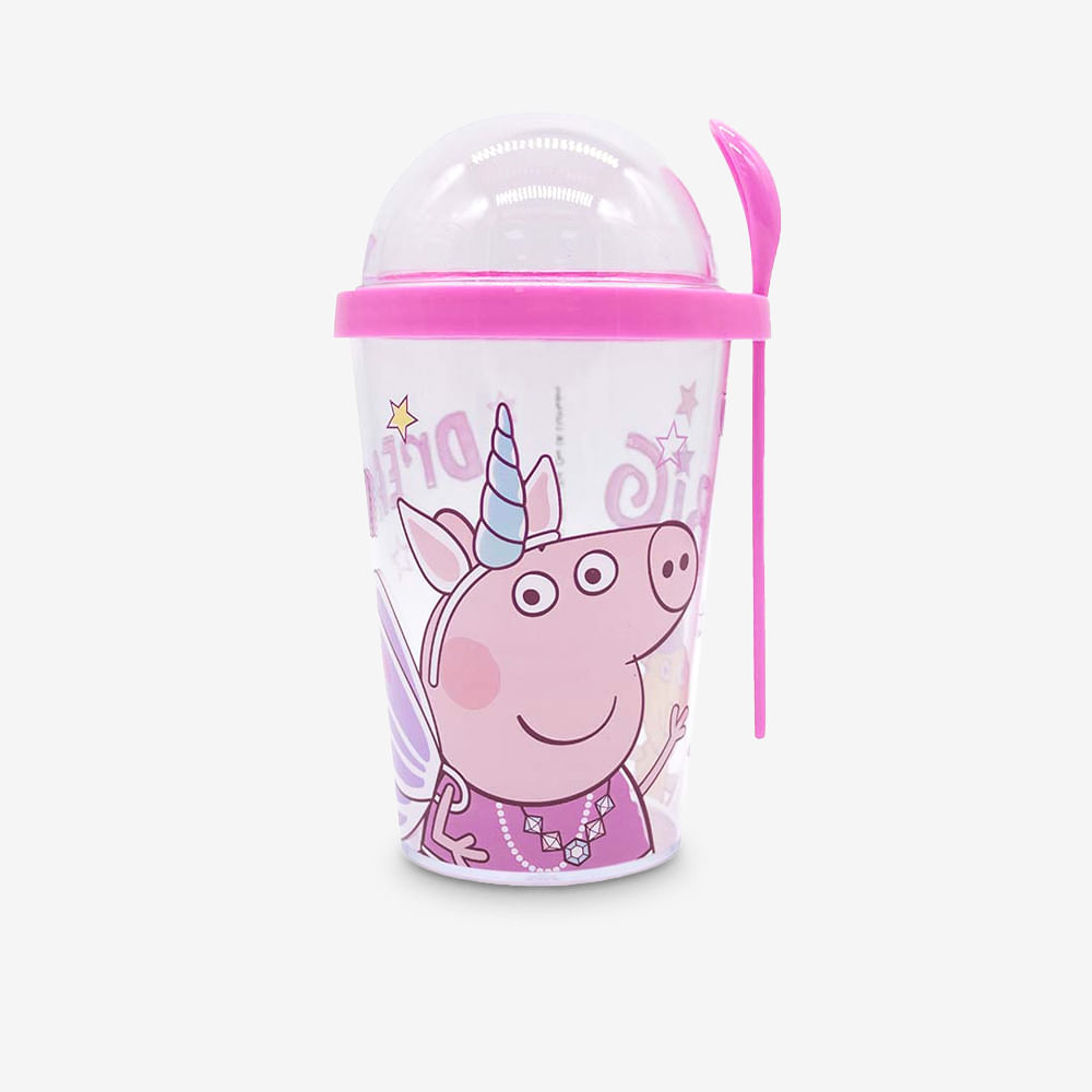 Vaso con cucharita para yogurt y cereal 6PPG4380001 | PEPPA PIG