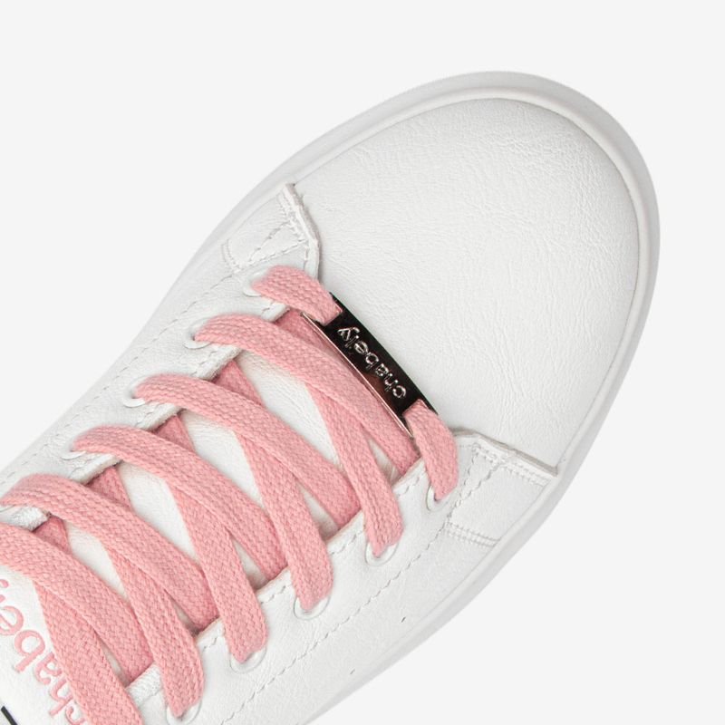 Zapatilla-casual-de-PU-con-plataforma-color-blanco-rosa