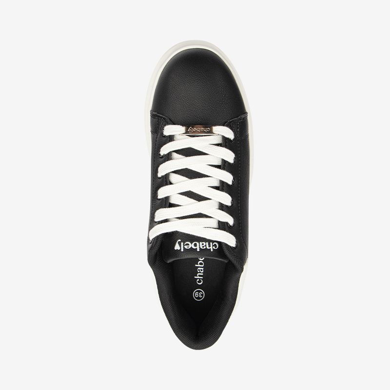 Zapatilla-casual-de-PU-con-plataforma-color-blanco-negro