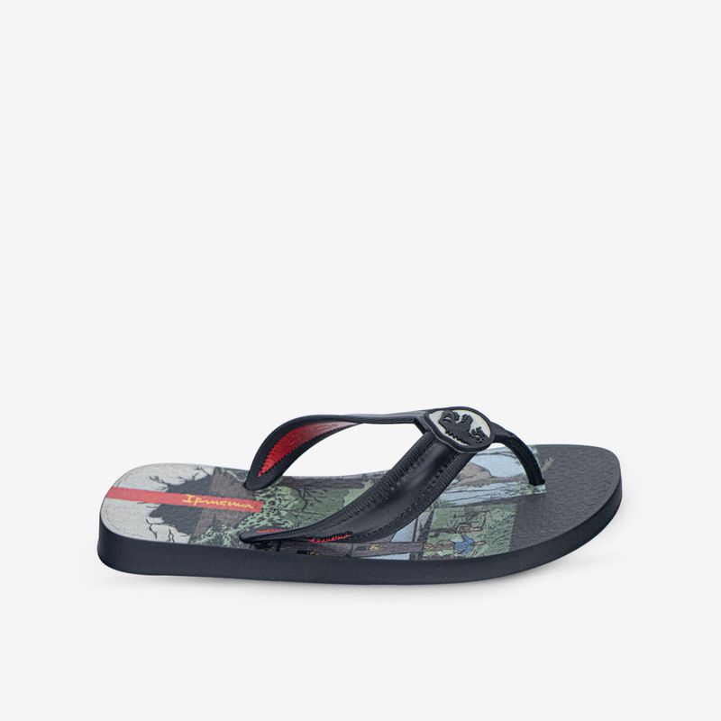 Sandalia-flip-flop-con-dinosaurio-en-la-tira--color-negro