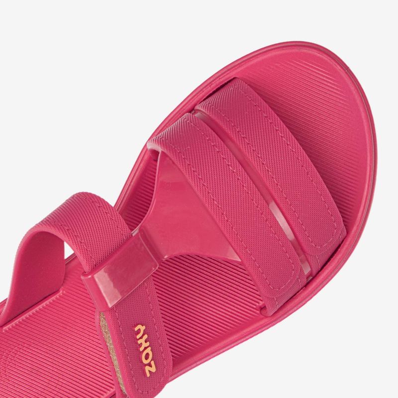 Sandalia-slider-con-velcro-ajustable-color-fucsia