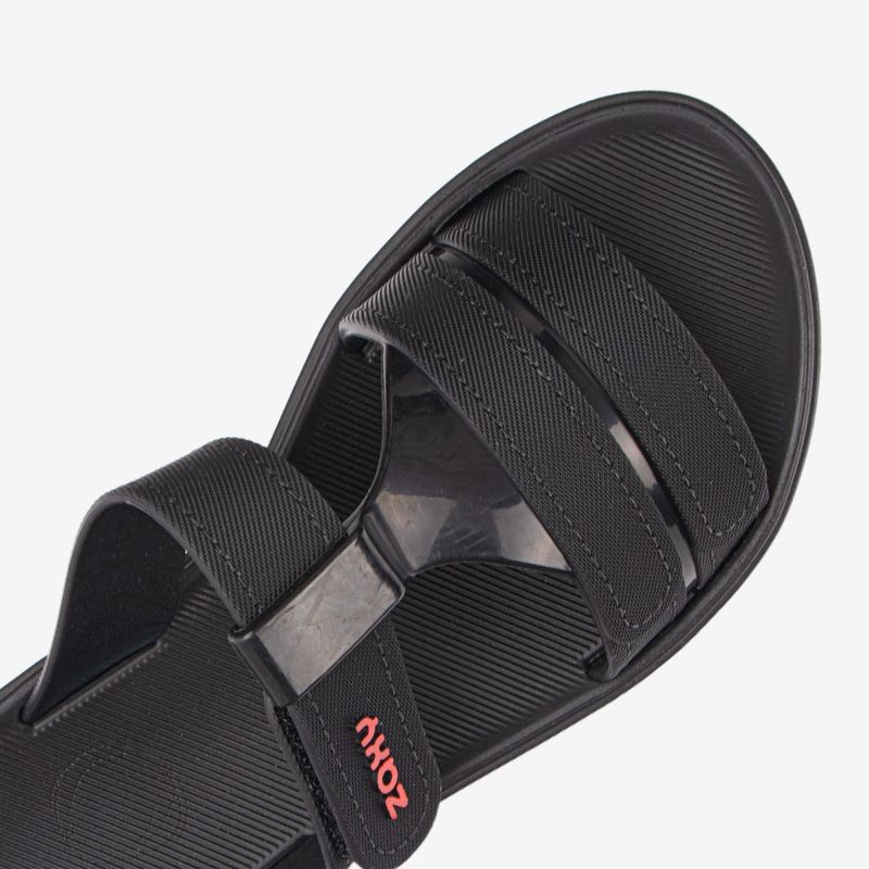 Sandalia-slider-con-velcro-ajustable-color-negro