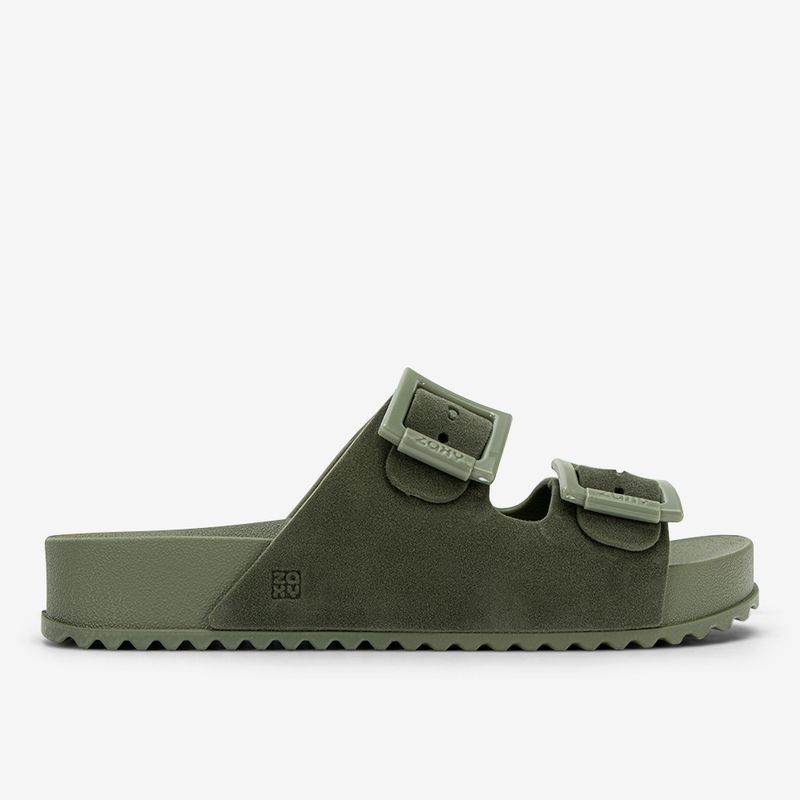 Sandalia-slider-con-hebillas-para-mujer-color-verde