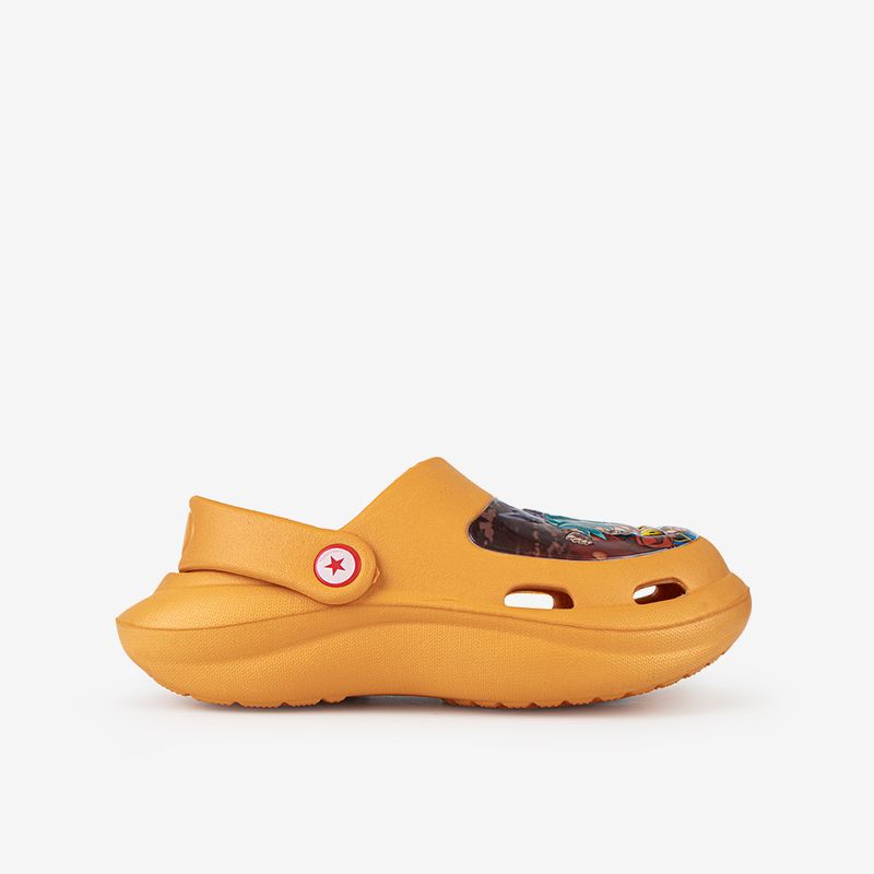 Sandalia-clogs-con-parche-de-personajes-en-pvc-color-naranja