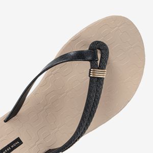 Sandalia Flip Flop Beige/Negro 2IPC39