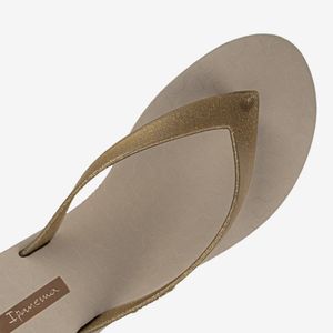 Sandalia Flip Flop Con Plataforma Beige/Oro 2IPE48