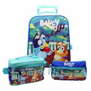 Set De Maleta Con Ruedas, Lonchera Y Cartuchera Bluey 6BLU2120001