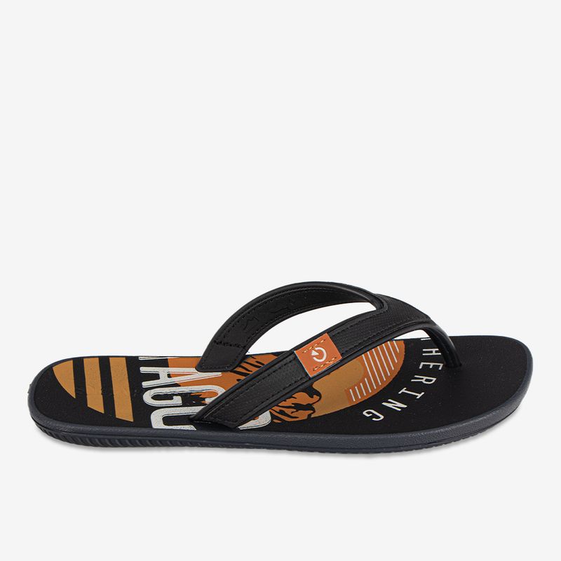 Sandallia-flip-flop-de-verano-color-negro-naranja
