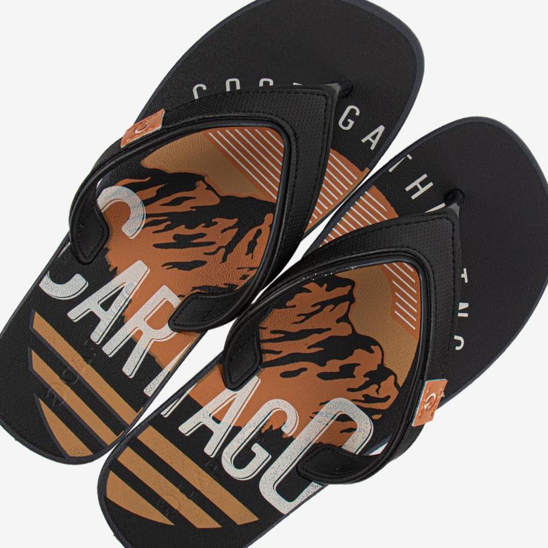 Sandallia-flip-flop-de-verano-color-negro-naranja