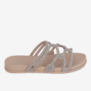 Sandalia Slider Para Mujer Beige/Plata 2GDD82