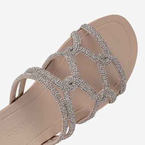 Sandalia Slider Para Mujer Beige/Plata 2GDD82