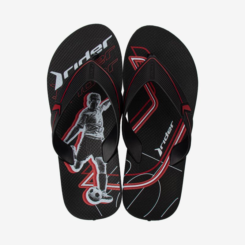 Sandalia-flip-flop-de-hombre-Rider-color-negro-rojo