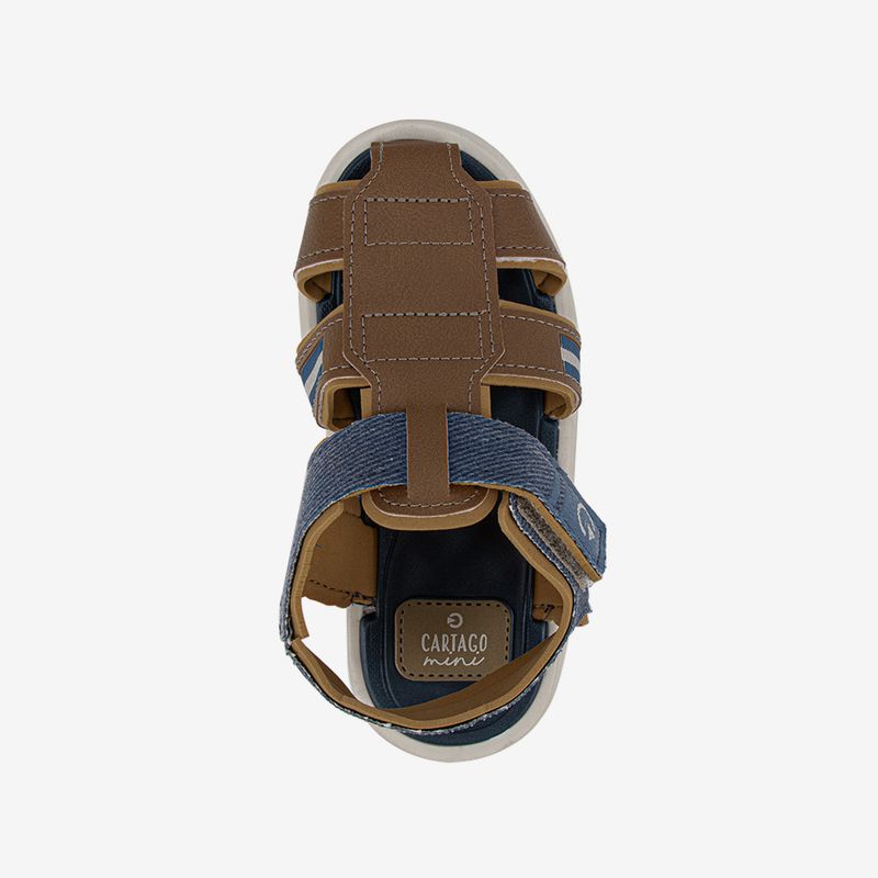 Sandalia-flats-para-bebe-color-azul-camel