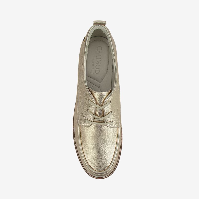 Zapato-casual-para-mujer-de-cuero-color-dorado
